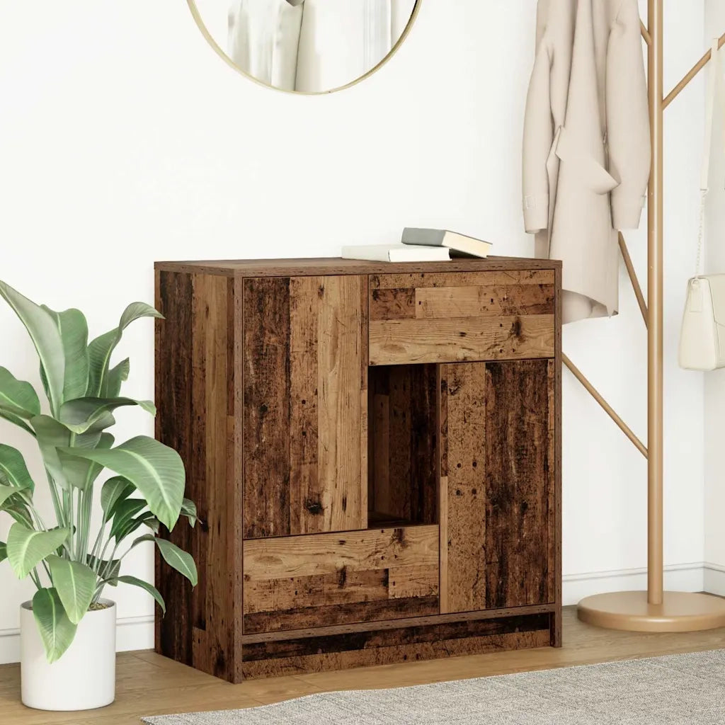Credenza con Cassetti e Ante-Buffet-Armadio da cucina Legno Antico 70,5x34x74,5 cm