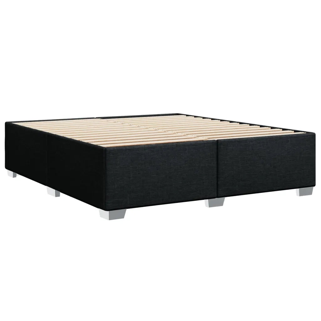 Letto matrimoniale | Letto per adulti | Giroletto senza Materasso Nero 200x200 cm in Tessuto