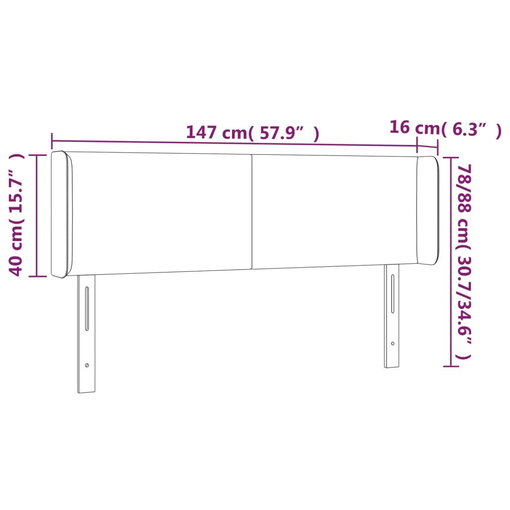 Testiera a LED Marrone Scuro 147x16x78/88 cm in Tessuto 3122957