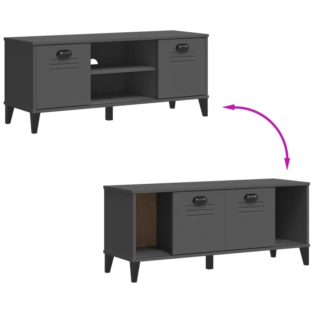 Panca Porta Scarpe | Scarpiera | Mobile per scarpe VIKEN Antracite 106x35x45cm Legno Multistrato