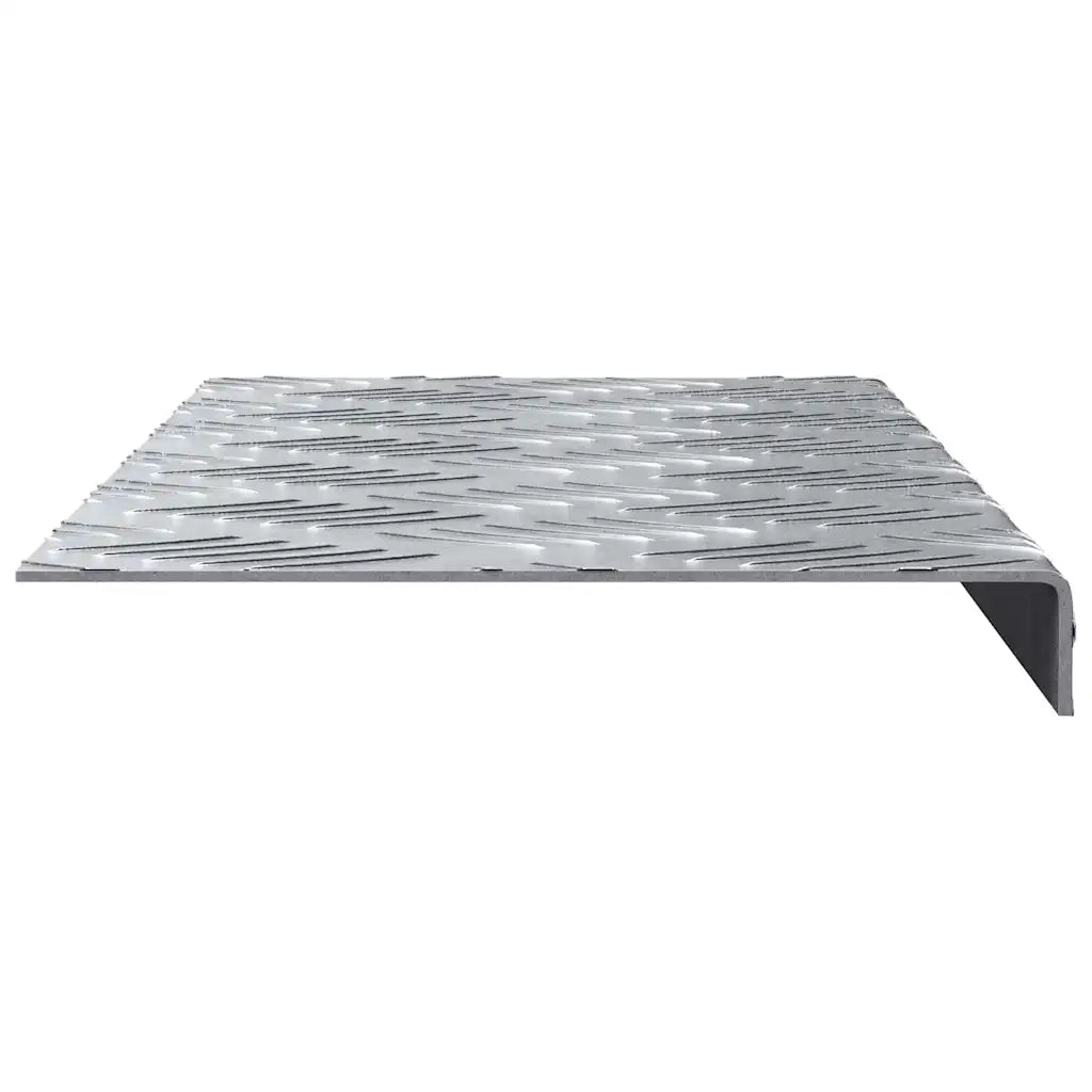Gradini per Scale 10 pz | Tappetini per scale autoadesivi Argento 60 x 18 x 2,5 cm Alluminio