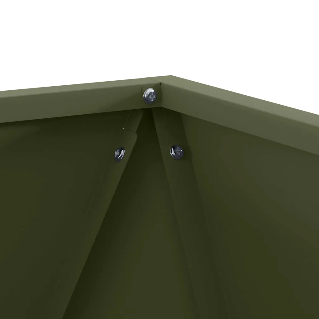 Fioriera 2 pcs Verde oliva 50 x 50 x 50 cm Acciaio 883843