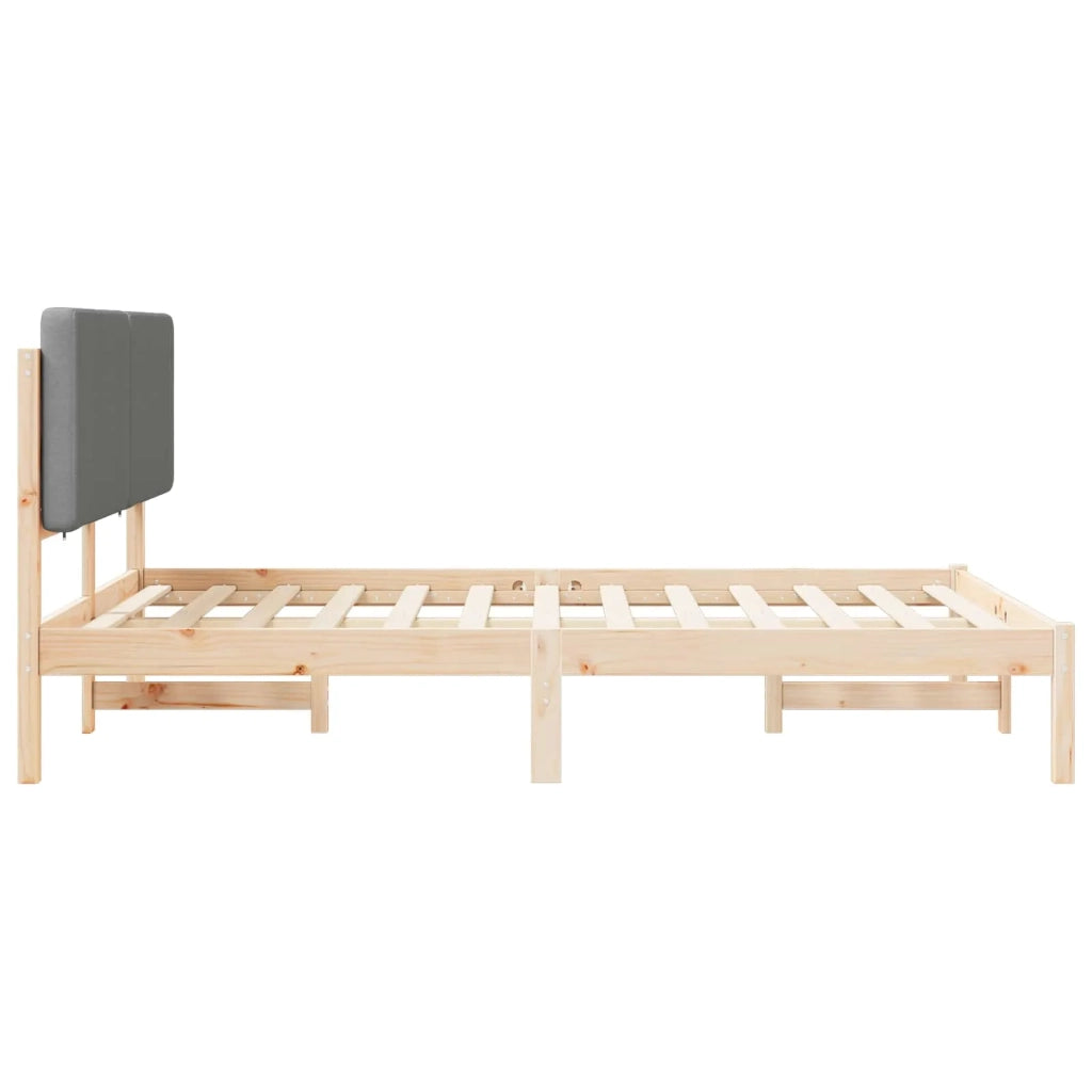 Letto con Testiera Rivestita-Struttura Letto con Testiera Grigio chiaro 150 x 200 cm 783339