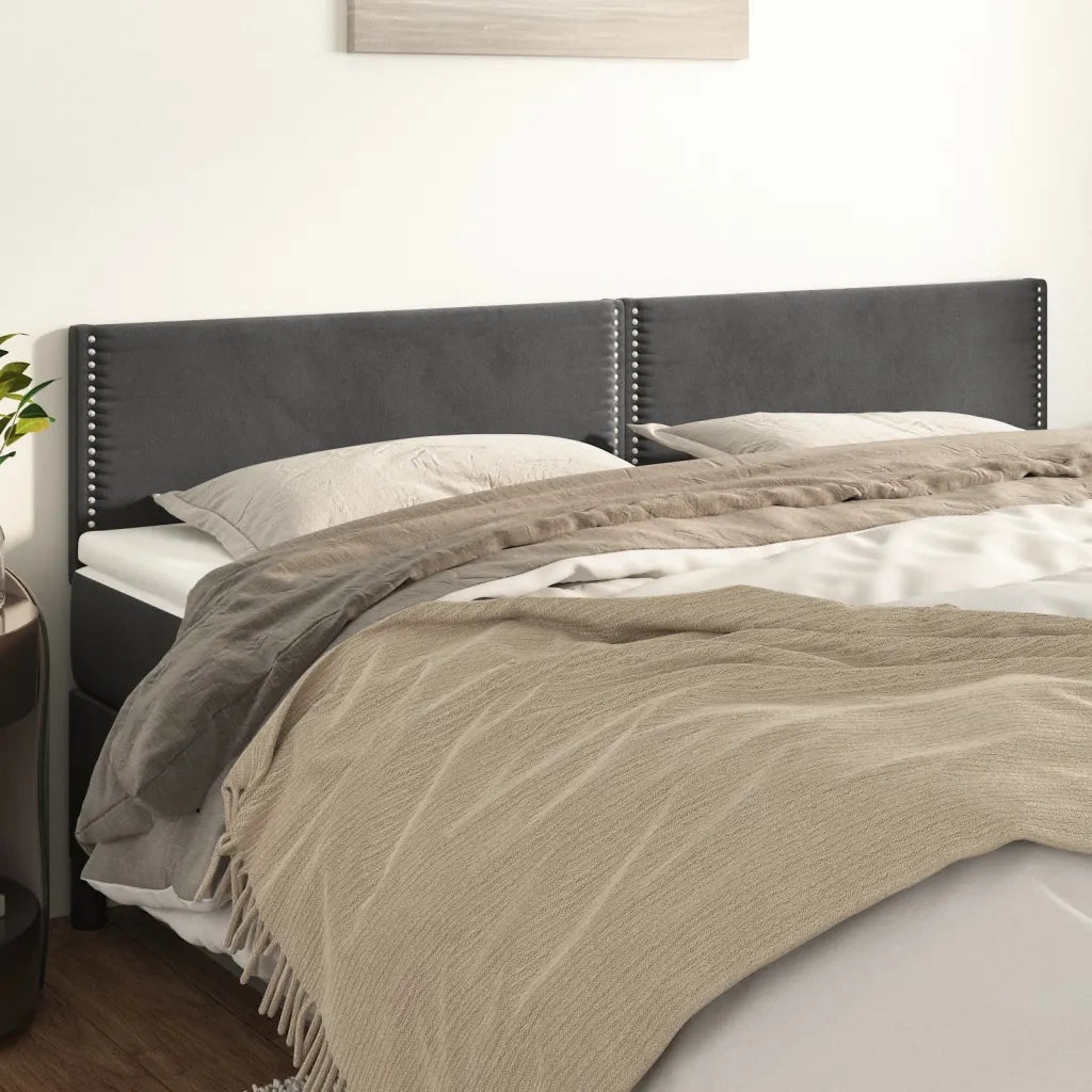 Testiera | Testata Grigio Scuro 200x5x78/88 cm in Velluto