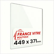 449 x 371 x 4 mm - Vetro per stufa a legna - vetro camino di ricambio - vetro per caminetto resistente al fuoco - France Vitre