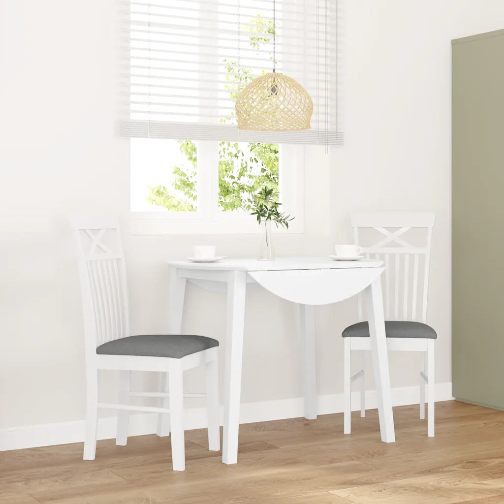 Sedie da Pranzo con Cuscini 2 pz | Sedie da cucina Bianco Legno Massello di Hevea