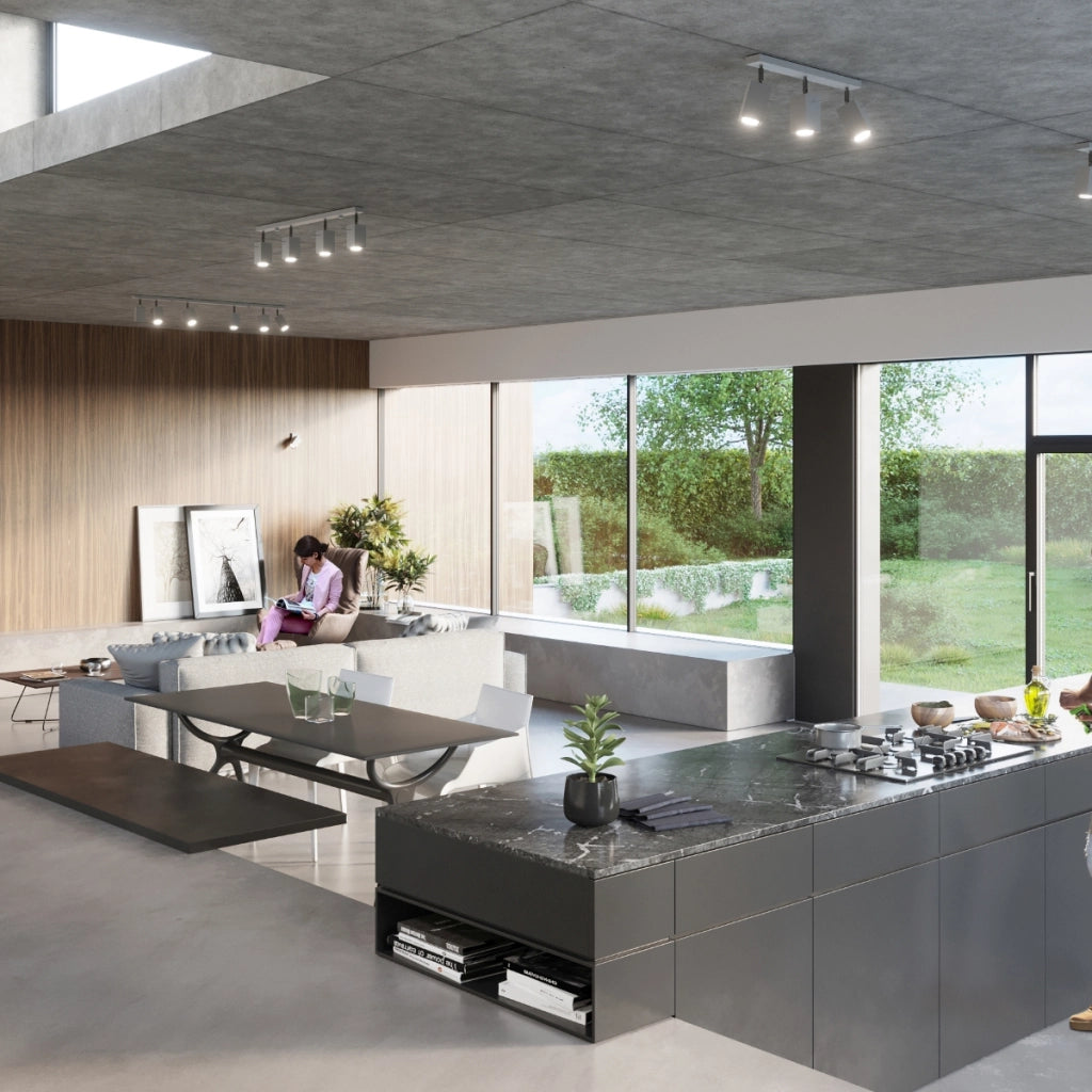 Lampada da soffitto in acciaio stile industriale MERIDA 3x GU10 regolabile grigio