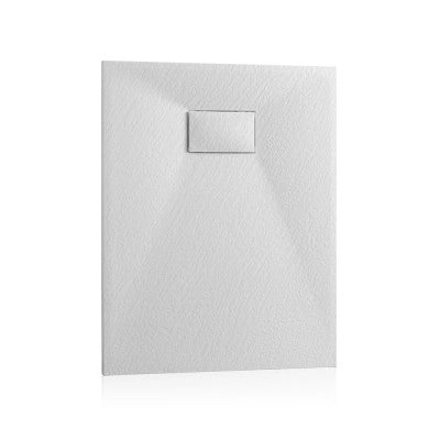 Piatto doccia 80x80 cm bianco effetto pietra in resina riducibile Agorà