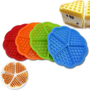 Wafel forma, Wafel forma antiaderente in silicone, Forma wafel in silicone, 4 pezzi di forma wafel in silicone a forma di cuore, 5 fori forma pancake muffin