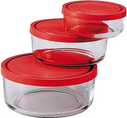SET 3 CONTENITORI ERMETICI DA CUCINA REALIZZATI IN VETRO 11/15/18 CM