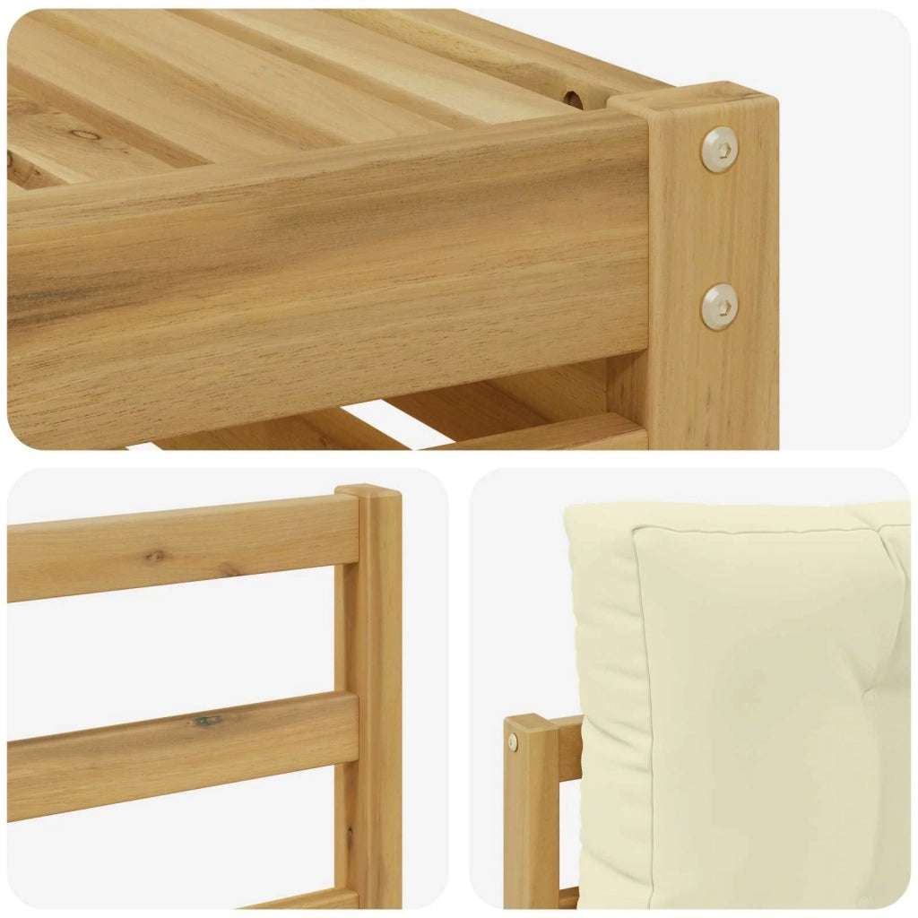 Set di divani da esterno 8 pz Bianco e Crema Poliestere 3390145