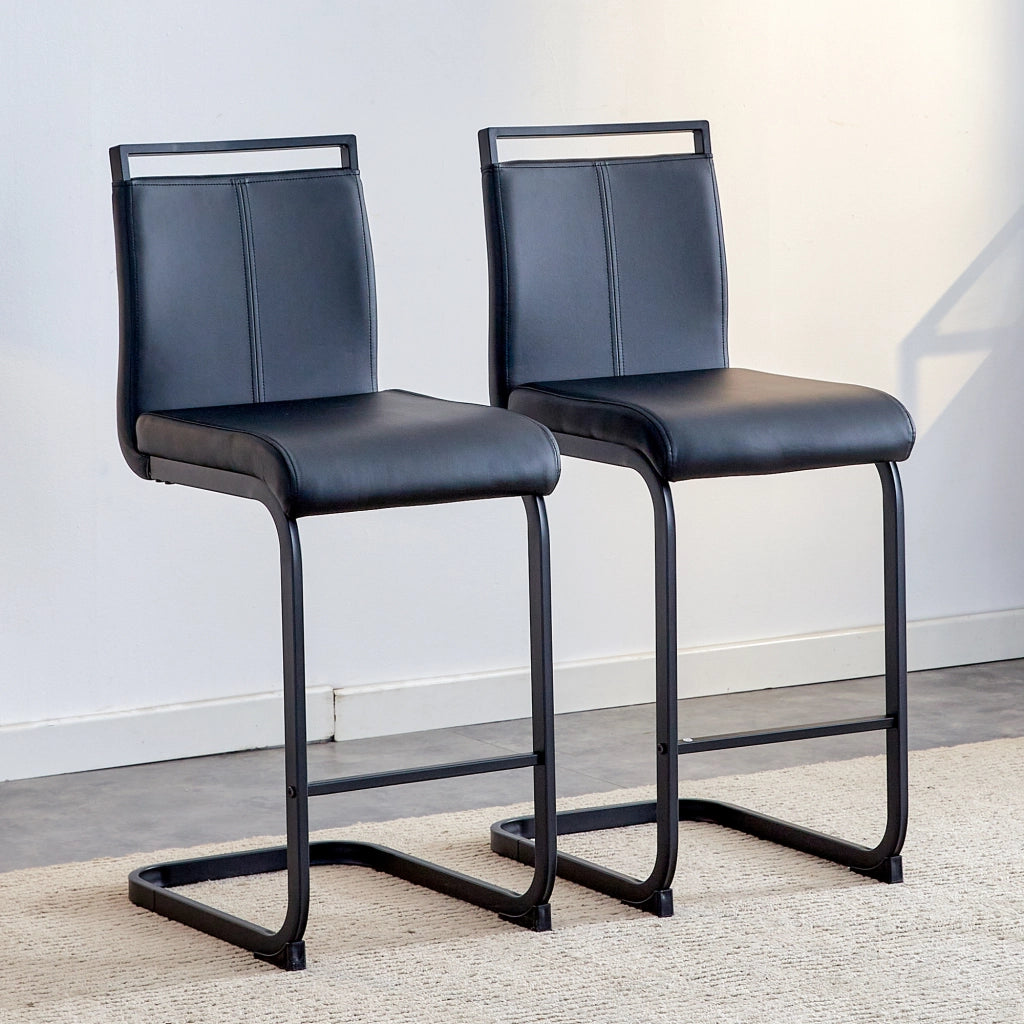 Sgabello da bar set da 2 - PU - Alta qualità - Lusso sobrio - Adatto all'uso in ristoranti, cucine, terrazze, uffici e altri ambienti