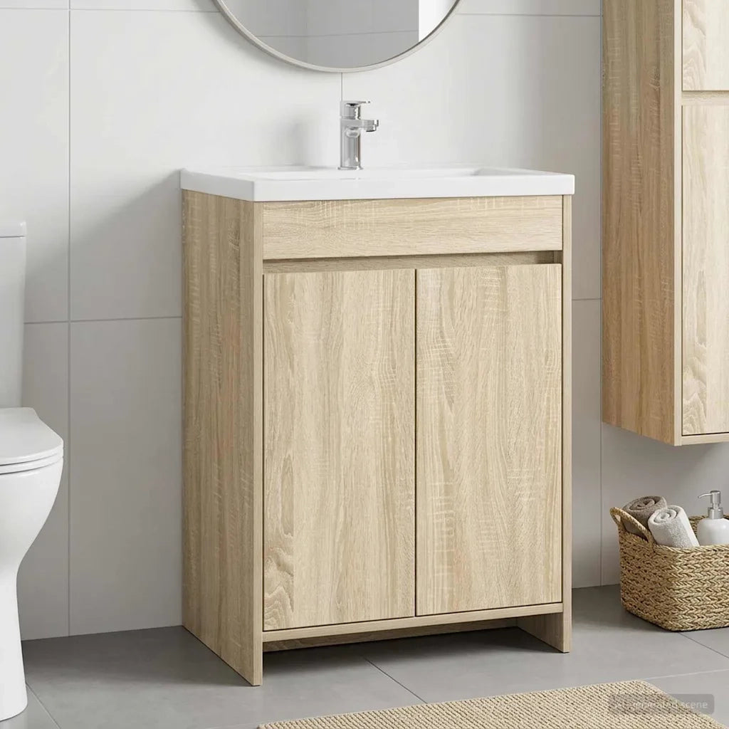 Mobiletto da Bagno Sotto Lavabo Rovere Sonoma 56 x 37,5 x 81 cm 890778
