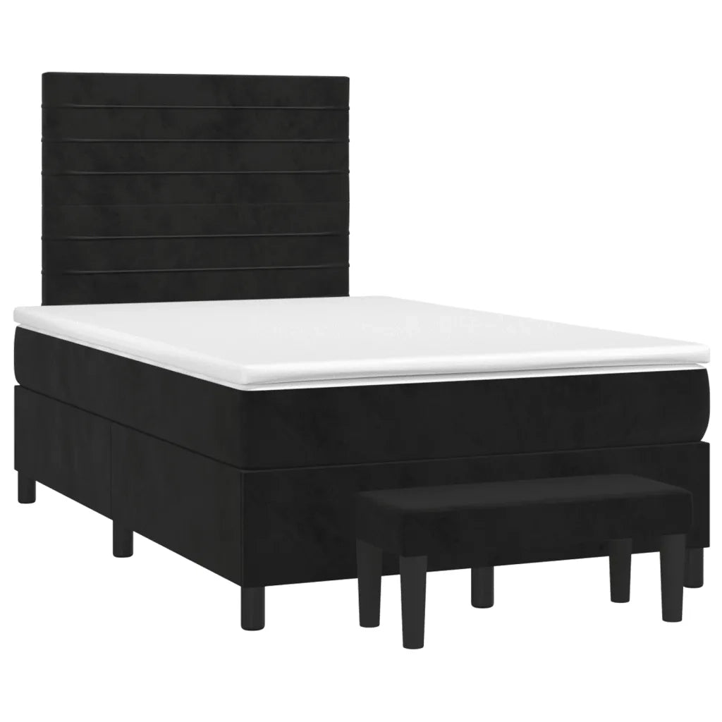 Giroletto a Molle con Materasso Nero 120x200 cm in Velluto 3137895