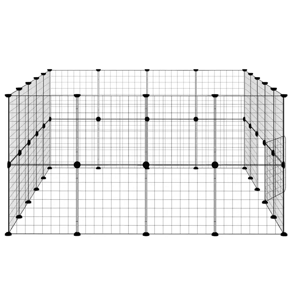 Gabbia per Animali 36 Pannelli con Porta Nera 35x35 cm Acciaio CFW8968142