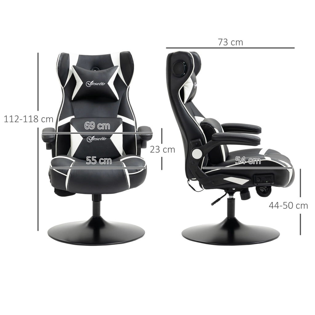 Poltrona Gaming ¨C zephmum ¨C Nero e Bianco, 69x73x118 cm