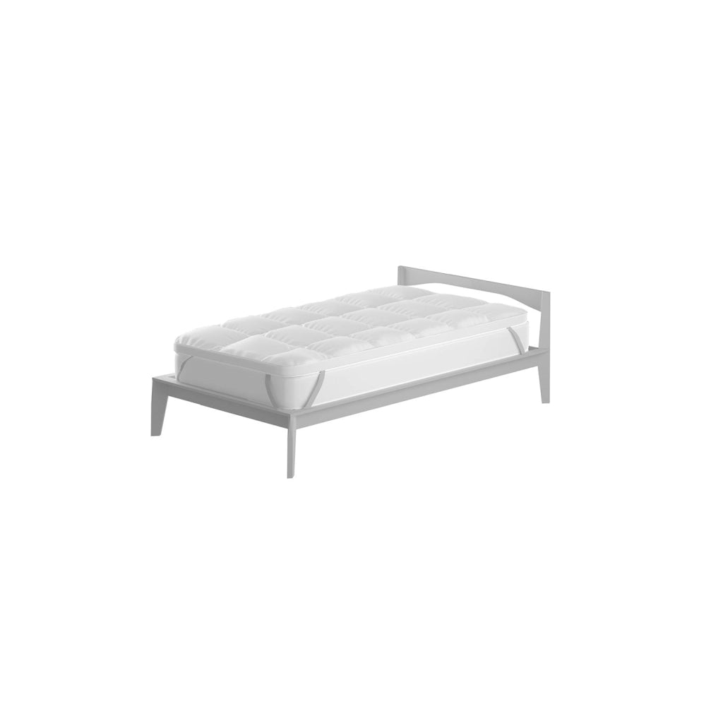 Topper One Matrimoniale 160 x 195 cm Imbottitura Effetto Piuma con Elastici in Cotone Bianco Varie Misure