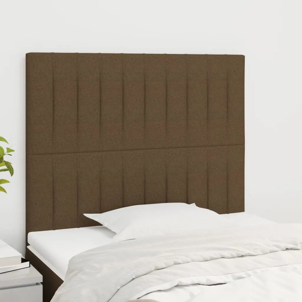 Testiera | Testata Marrone Scuro 80x5x118/128 cm Tessuto