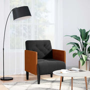 Divano Sedia con Braccioli-Poltrona-Sofa Relax Nero 55 cm in Velluto