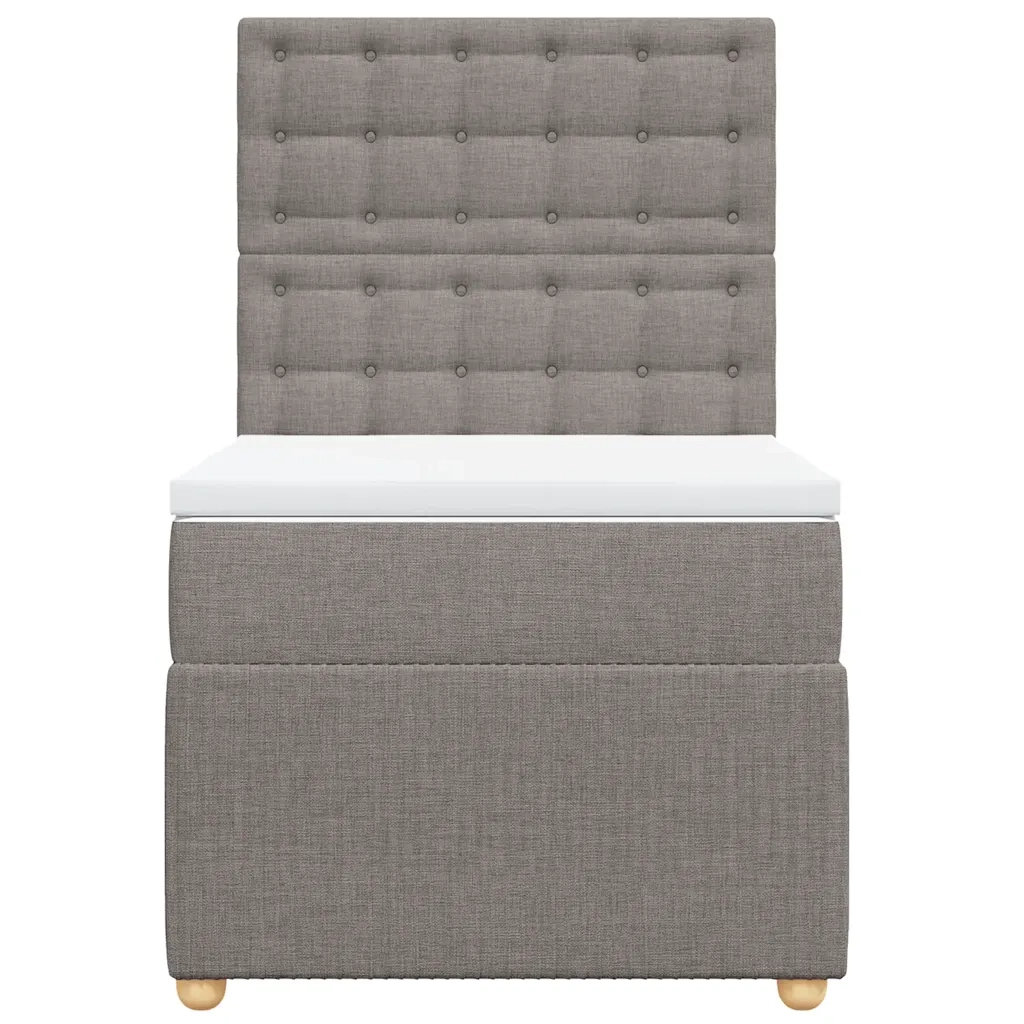 Giroletto a Molle con Materasso Tortora 90x190 cm in Tessuto