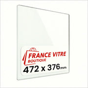 472 x 376 x 4 mm - Vetro per stufa a legna - vetro camino di ricambio - vetro per caminetto resistente al fuoco - France Vitre