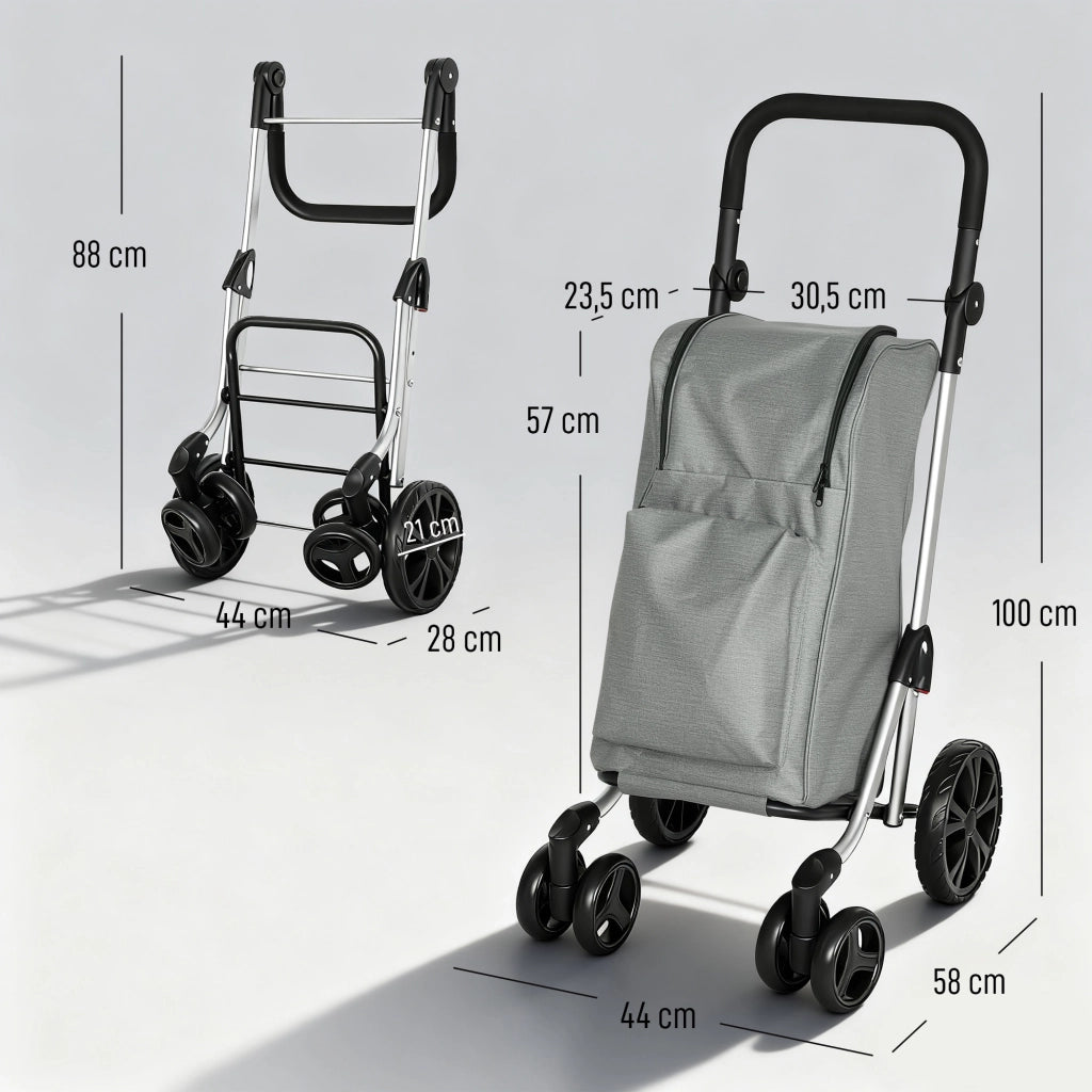 Carrello Pieghevole ¨C Minimal ¨C Grigio 44x58x100 cm