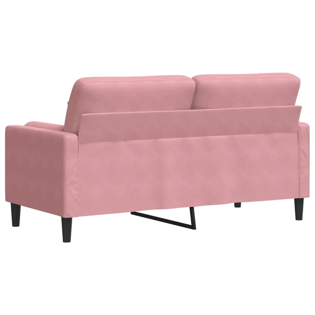 Divano a 2 Posti con Cuscini-Sofa 2 Posti con Cuscini Rosa 140 cm in Velluto 404465