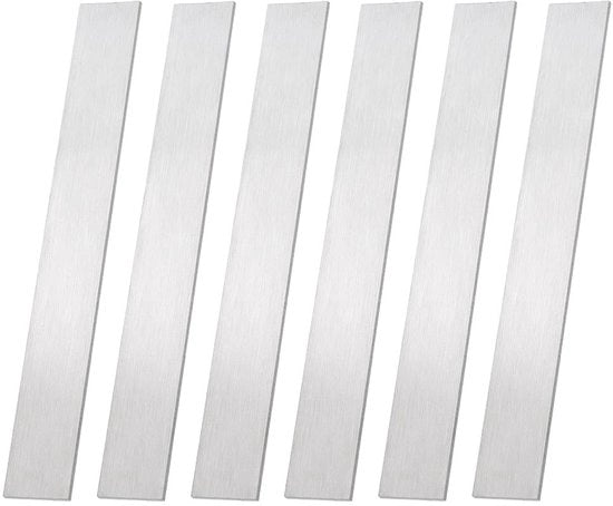 Set di Strisce in Acciaio Inossidabile - 6 Pezzi - 20 x 2,5 cm - 304 Acciaio Inossidabile - Corrosione Resistente - Decorazione per Specchio Bagno - Strisce Metalliche