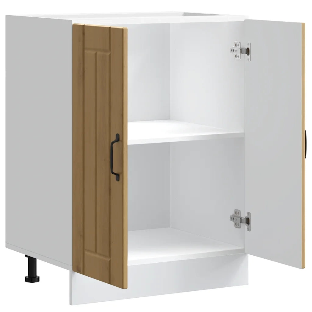 Mobile Base Lavello Lucca Rovere Artigianale Legno Multistrato 853686