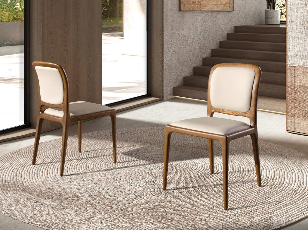 Sedia in similpelle crema