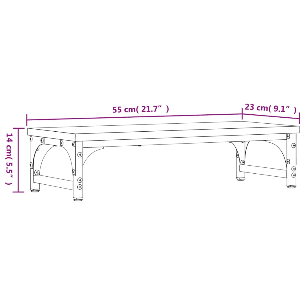 Supporto per Monitor Grigio Sonoma 55x23x14cm Legno Multistrato CFW9092510