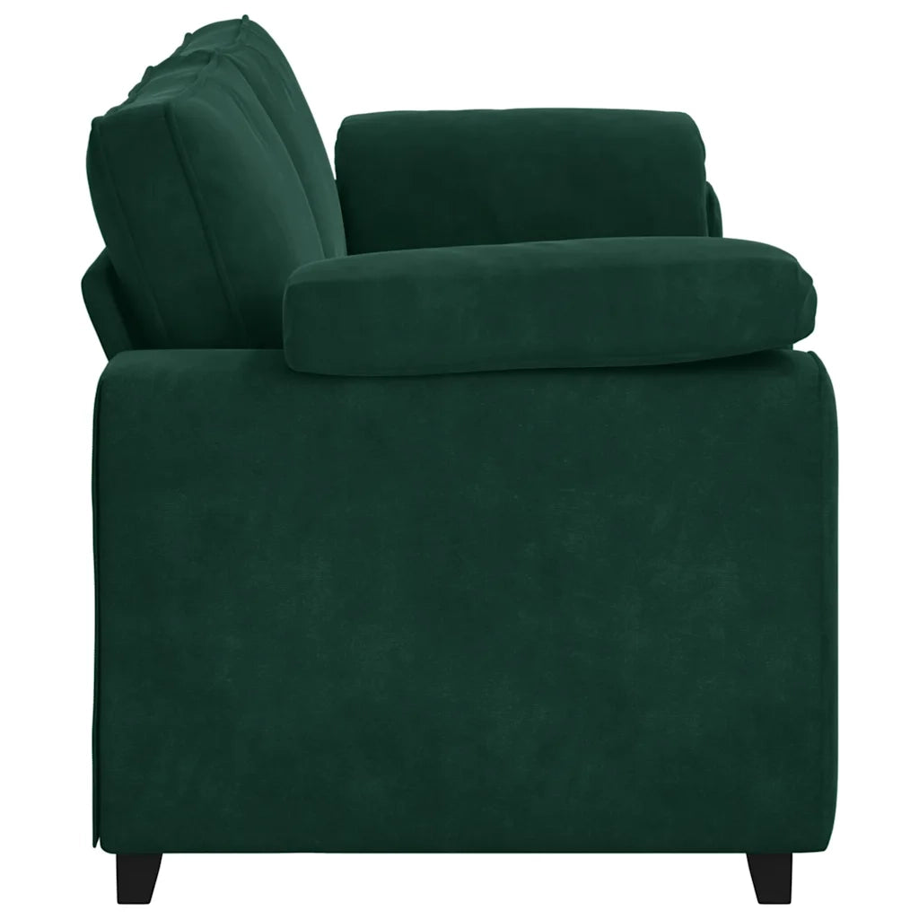 Divano a 3 Posti Verde Scuro 220x77x82 cm in Velluto 4105279