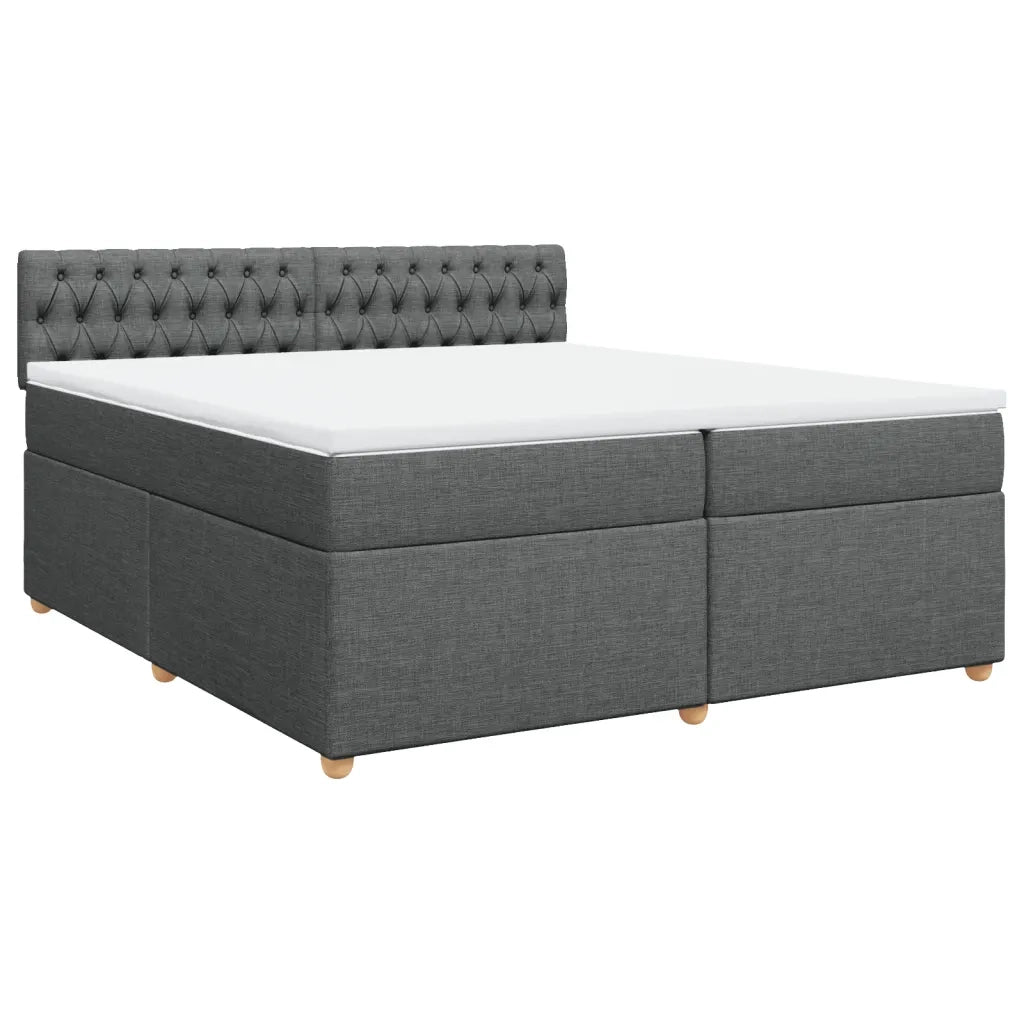 Giroletto a Molle con Materasso Grigio Scuro 200x200 cm Tessuto 3289095