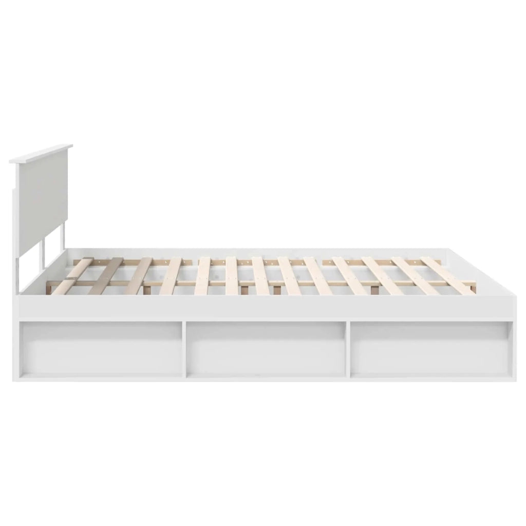 Struttura del letto-Giroletto-Rete del Letto Bianco 200 x 200 cm Legno multistrato 765549