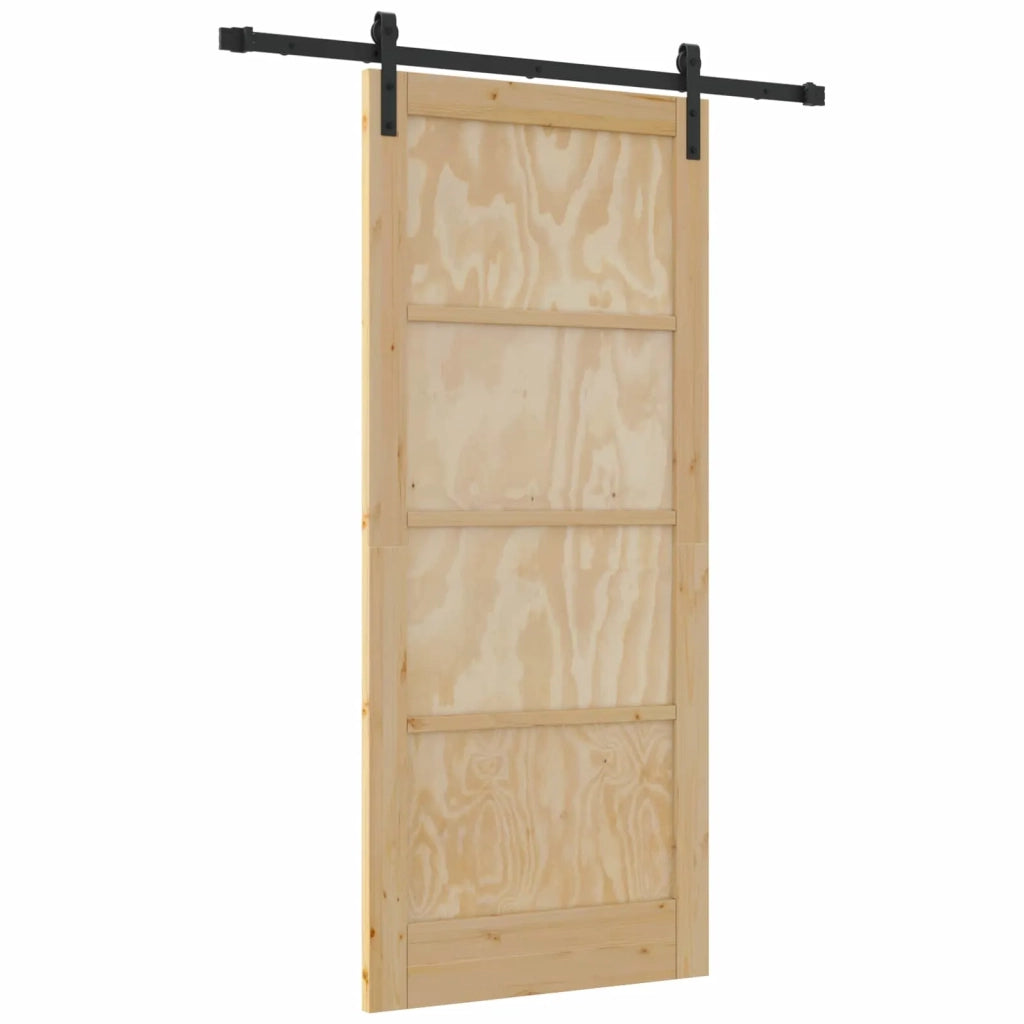 Porta scorrevole Naturale 86 x 198,5 cm Legno Massello di Pino 3445438