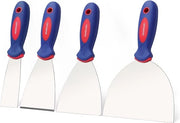 Set di pennelli per pittore, pennelli, set di acciaio inossidabile con manico di plastica, attrezzatura per pittori, pennello per impasto, 38 mm, 75 mm, 100 mm, 150 mm, 4 pezzi, inclusa 1 x tenuta fissa