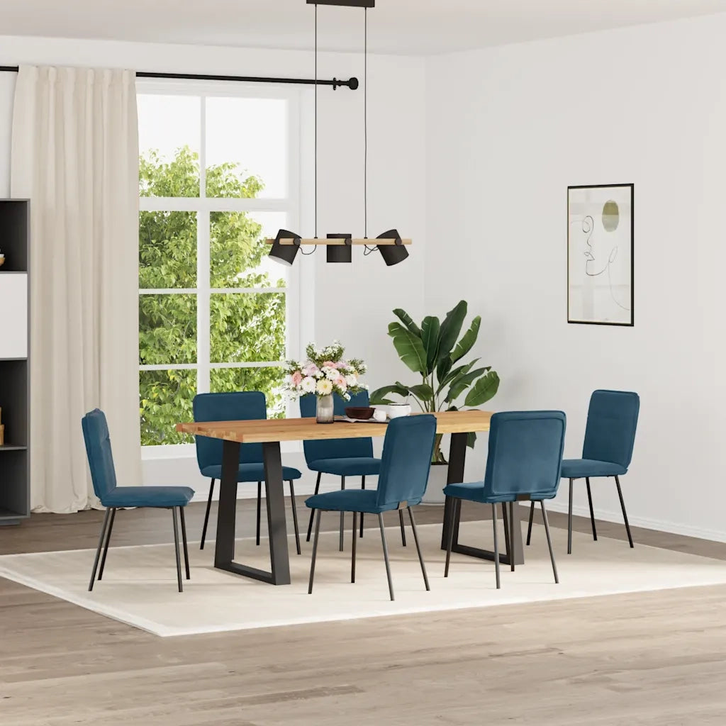 Sedie da Pranzo 6 pz Blu in Velluto 3315589