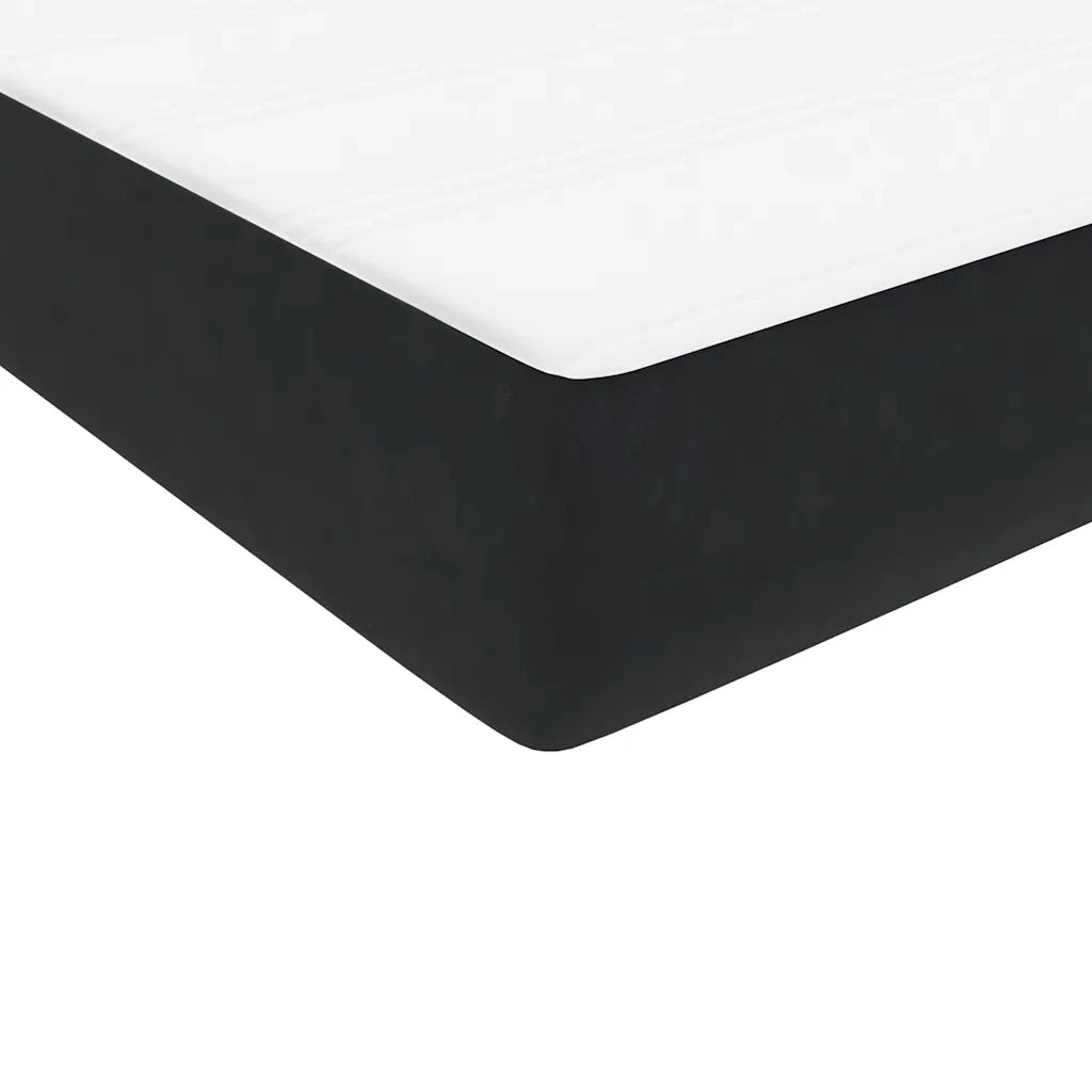 Giroletto a Molle con Materasso Nero 160x210 cm in Velluto 3316313