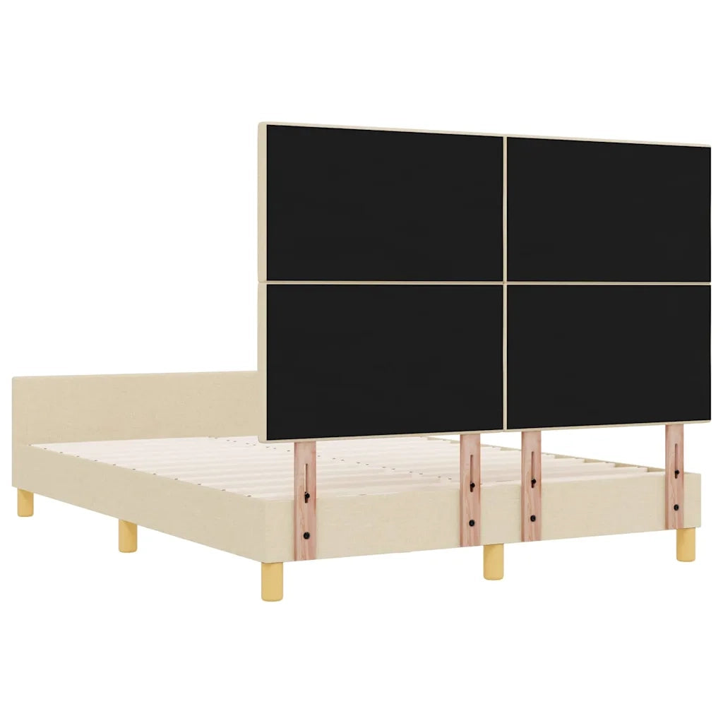 Struttura del letto con testiera Crema 160 x 200 cm Tessuto 3344744