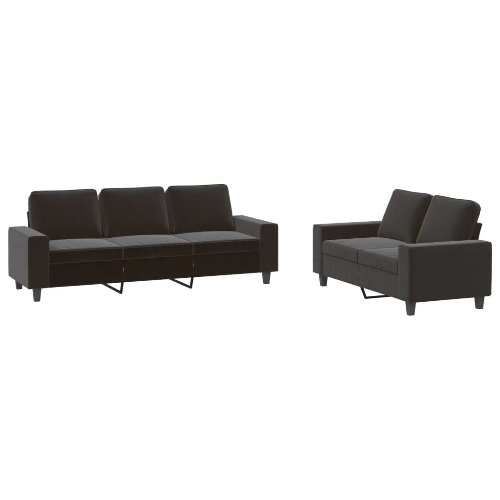 Set di Divani 2 pz Nero in Tessuto 3201902