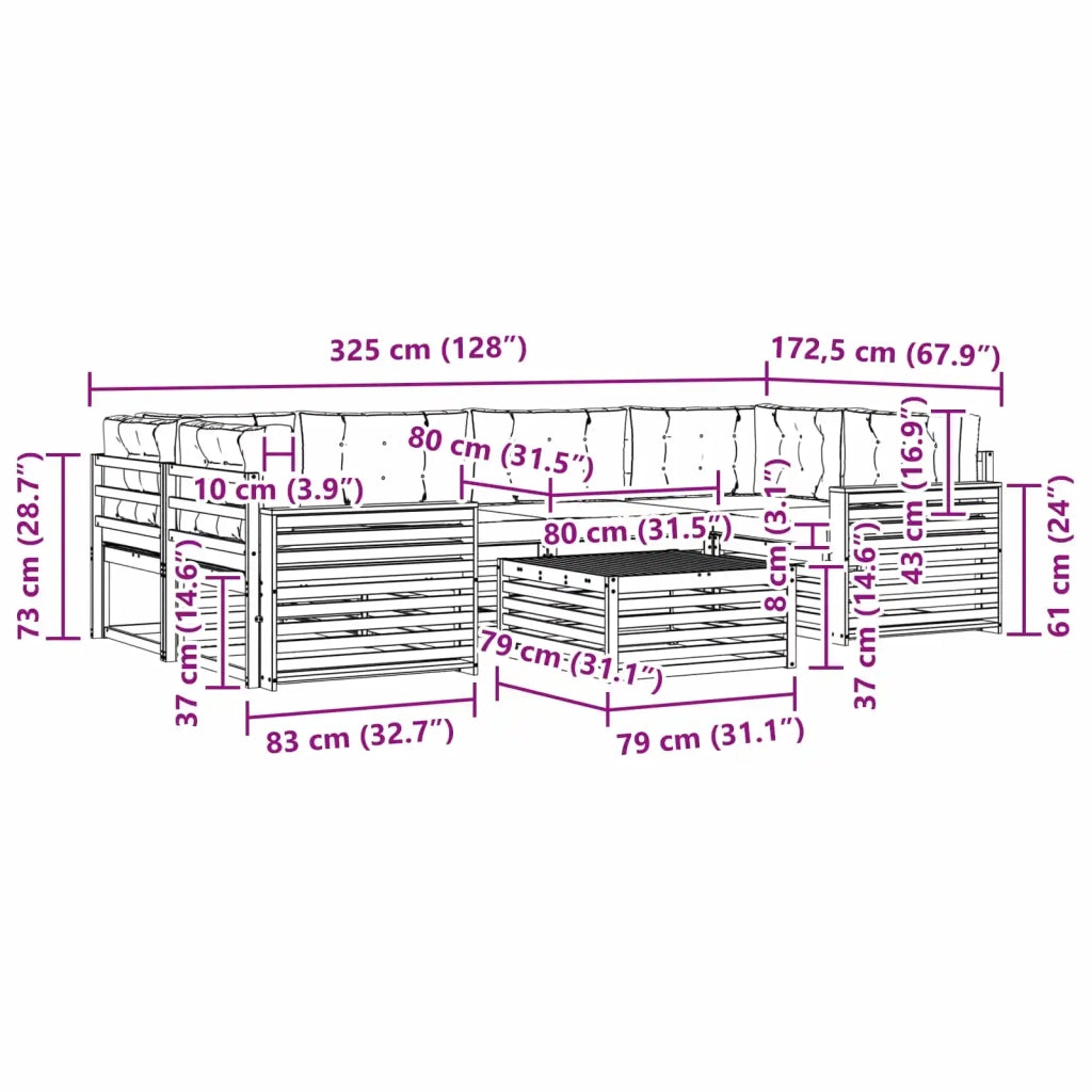 Set di divani da esterno 7 pcs Bianco e Antracite 3390132