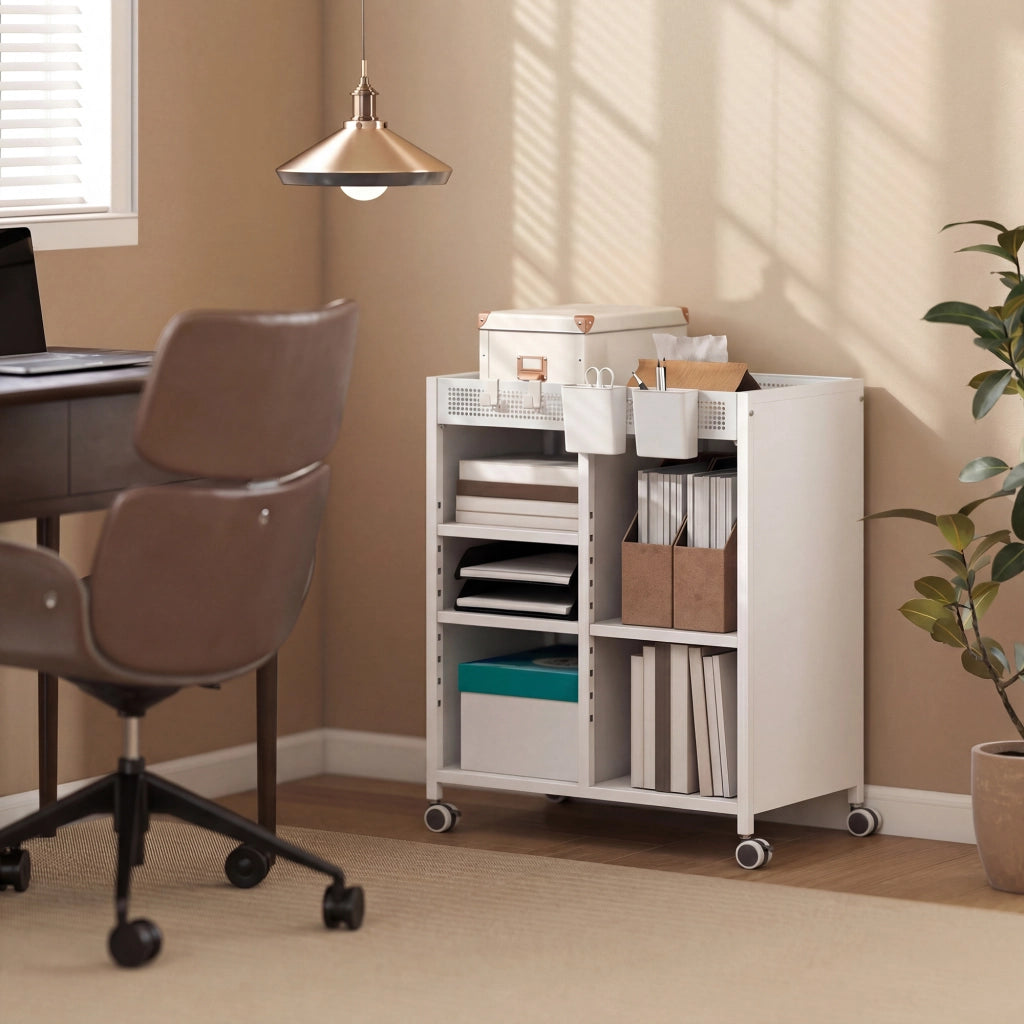 Libreria su Ruote ¨C Zephmum ¨C Bianco 80x30x120