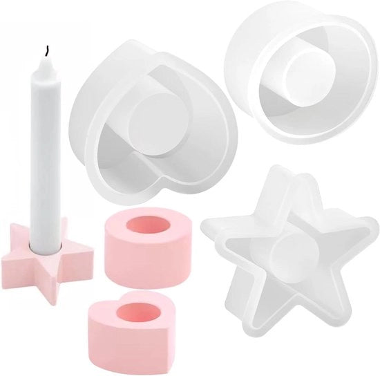 3 pezzi di Muffa per Candelabro in Silicone per Arredamento di Ambiente