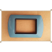 Trade Shop - Placchette Placche In Abs Compatibili Per Master Modo Colorra Placca Copriprese - Azzurro Polvere -3 Fori     -