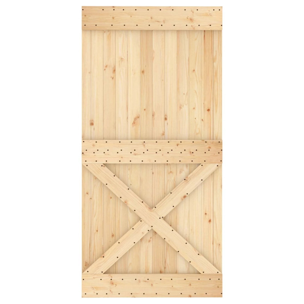 Porta scorrevole Naturale e Bianco 100 x 210 cm 3445193