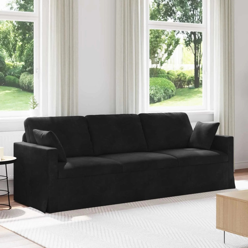 Divano Nero 228 x 78 x 80 cm Velluto 42024446