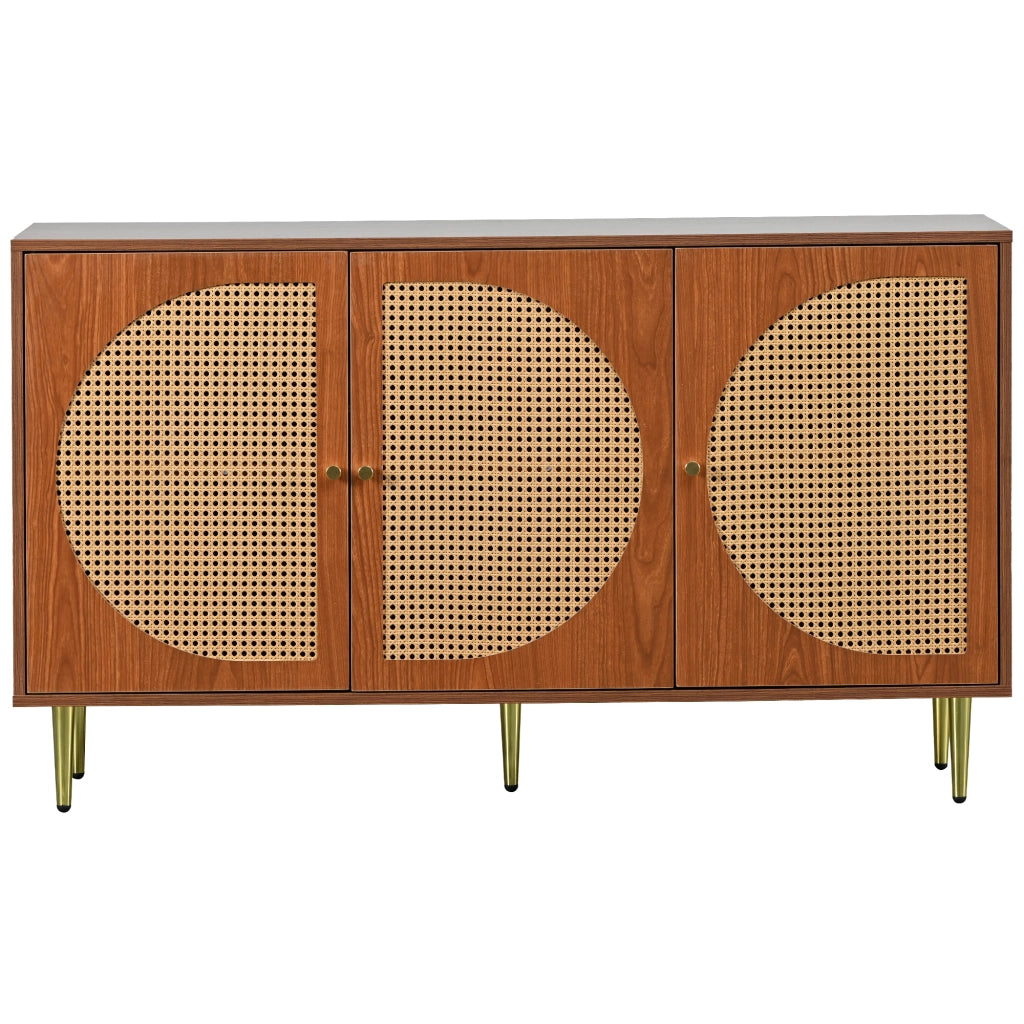 Credenza con 3 ante e ripiani regolabili; in legno ingegnerizzato; per soggiorno; camera; cucina; 129.8 × 40 × 76 cm