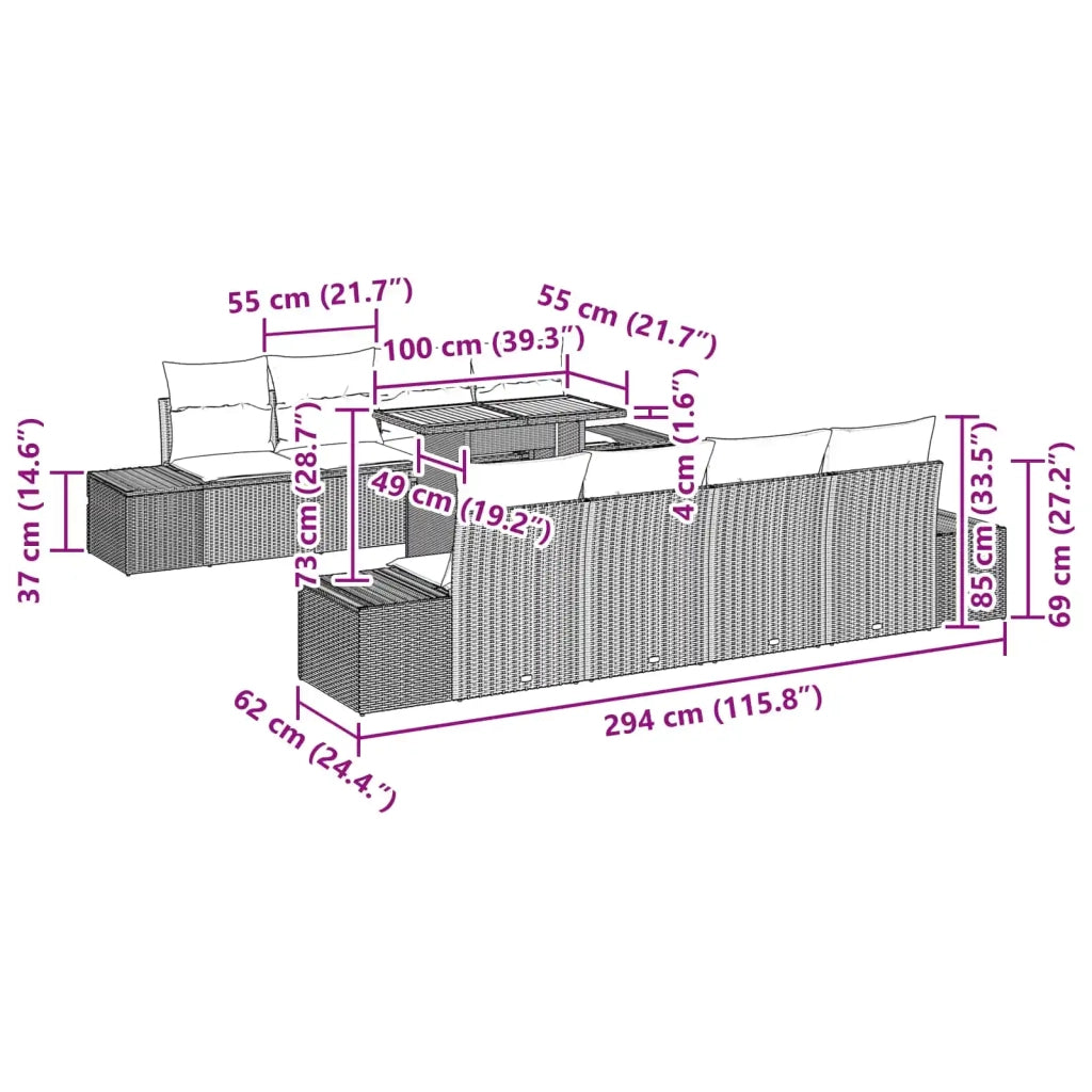 Set da Pranzo per Giardino 7 pz 6-Numero di posti 3349941