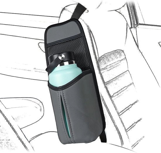Organizzatore di acqua per auto, portatile, con cassetta di stoccaggio, compatibile con bottiglie Yeti Rambler 30oz/38 oz e Hydro Flask 32 oz/40 oz, modello adatto, appeso alla sedia.