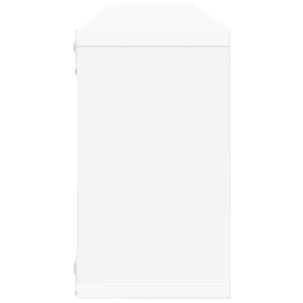 4 pz Mensole Parete | Mensola sospesa a Cubo Bianco 80x15x26,5cm Legno Multistrato